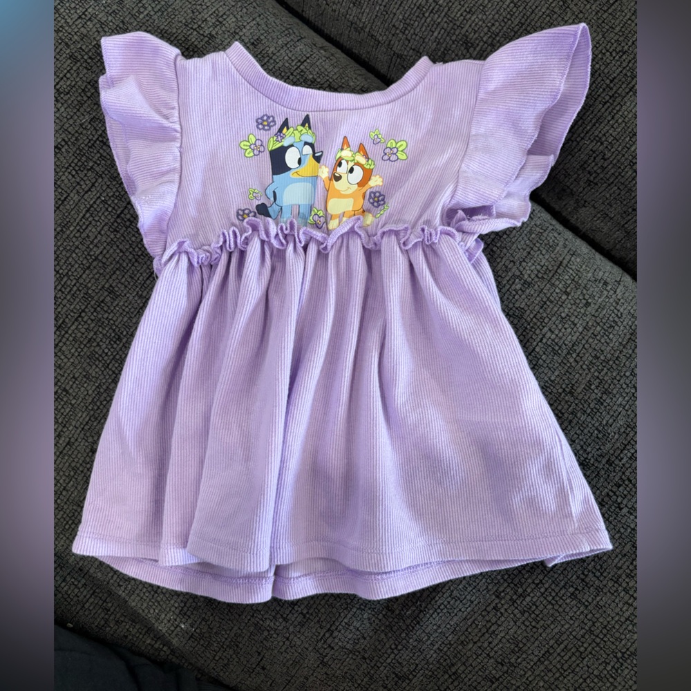 Purple Kids' Outfit with Bluey & Bingo Print - Picture 4 of 5